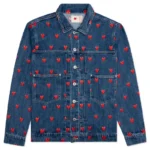 Washed Blue Emotionally Unavailable Logo Pattern Denim Jacket