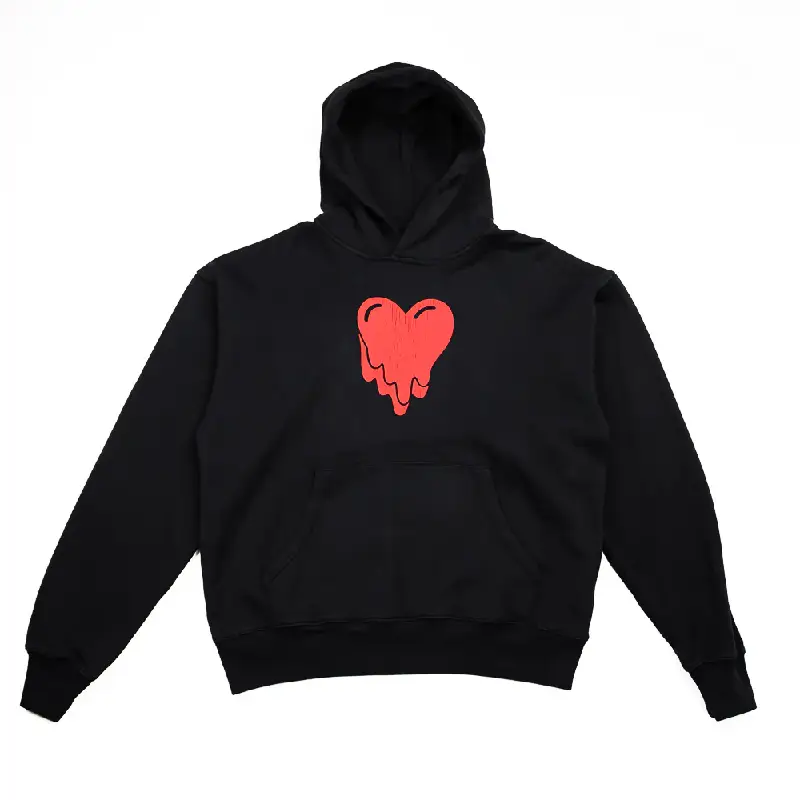 Black Emotionally Unavailable EU Heart Logo Hoodie - Emotionally Unavailable Black Emotionally Unavailable EU Heart Logo Hoodie