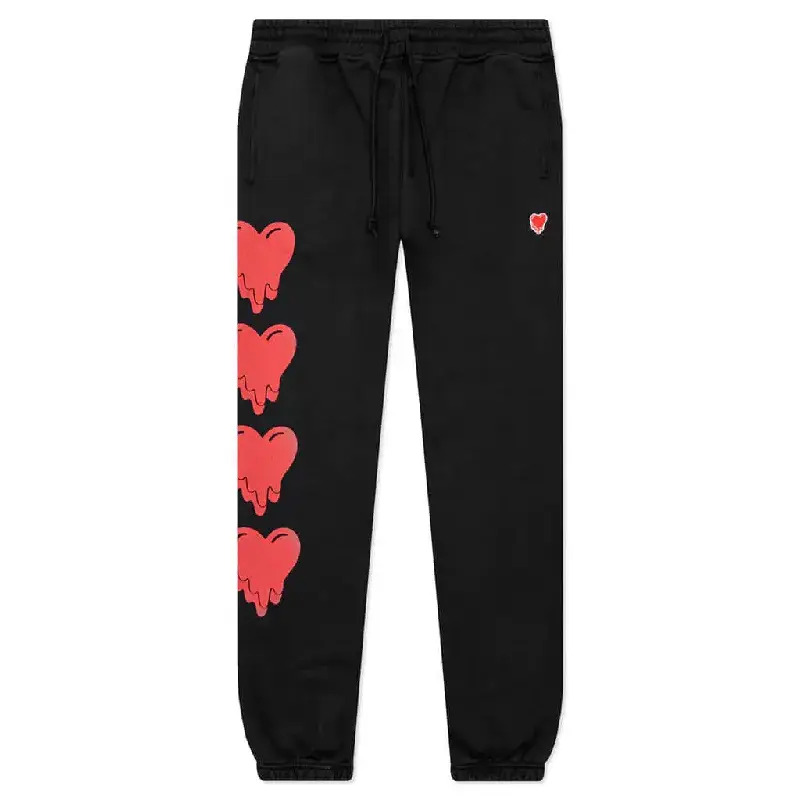 Black Emotionally Unavailable Heart Logo Sweatpants - EU Black Emotionally Unavailable Heart Logo Sweatpants