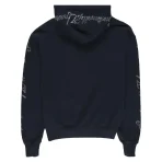 Black Emotionally Unavailable Rhinestone Hoodie back