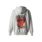 Light Grey Emotionally Unavailable Heart Cartoon Hoodie Back