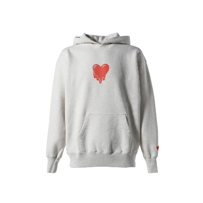 Light Grey Emotionally Unavailable Heart Cartoon Hoodie - EU Light Grey Emotionally Unavailable Heart Cartoon Hoodie