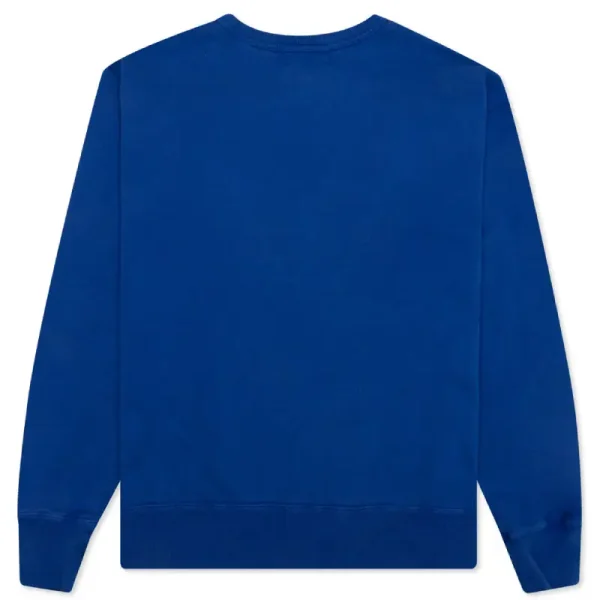 Navy Emotionally Unavailable Flower Crewneck Sweater Back