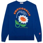 Navy Emotionally Unavailable Flower Crewneck Sweater