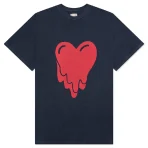 Navy Emotionally Unavailable Heart Logo Tee