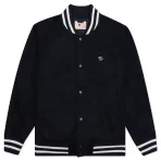 Navy Emotionally Unavailable Melting Heart Varsity Jacket