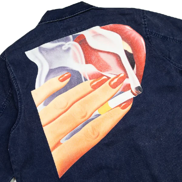 Navy Emotionally Unavailable X Tom Wesselmann Smoking Lips Pocket Jacket Back