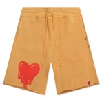 Tan Emotionally Unavailable Heart Logo Shorts