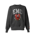 Vintage Black Emotionally Unavailable Heart Cartoon Logo Crew