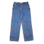 Blue Emotionally Unavailable Logo Pattern Denim Pant