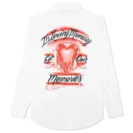 White Emotionally Unavailable Airbrush Button Up Back