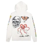 White Emotionally Unavailable Graffiti Hoodie Back