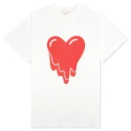 White Emotionally Unavailable Heart Logo Tee Front