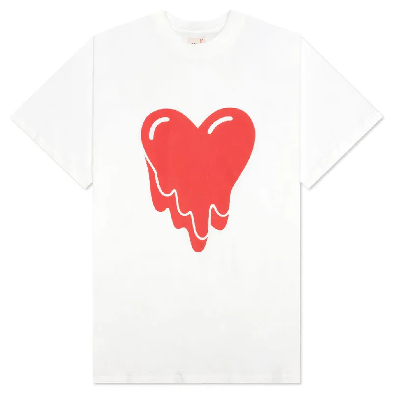 White Emotionally Unavailable Heart Logo Tee Front - Emotionally Unavailable White Emotionally Unavailable Heart Logo Tee Front