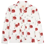 White Emotionally Unavailable X Tom Wesselmann Smoking Lips Jacket