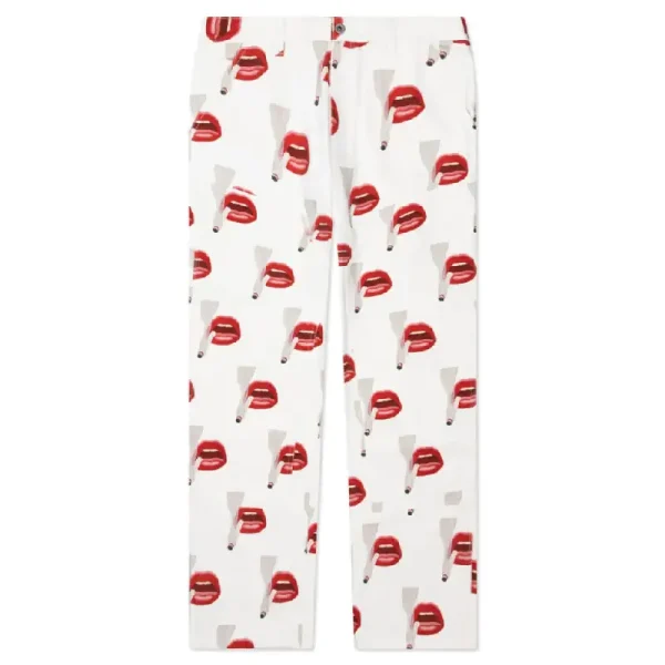 White Emotionally Unavailable X Tom Wesselmann Smoking Lips Pant