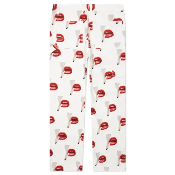 White Emotionally Unavailable X Tom Wesselmann Smoking Lips Pant back