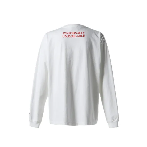 White Emotionally Unavailable × Coin Parking Delivery Logo LS Tee - EU Back