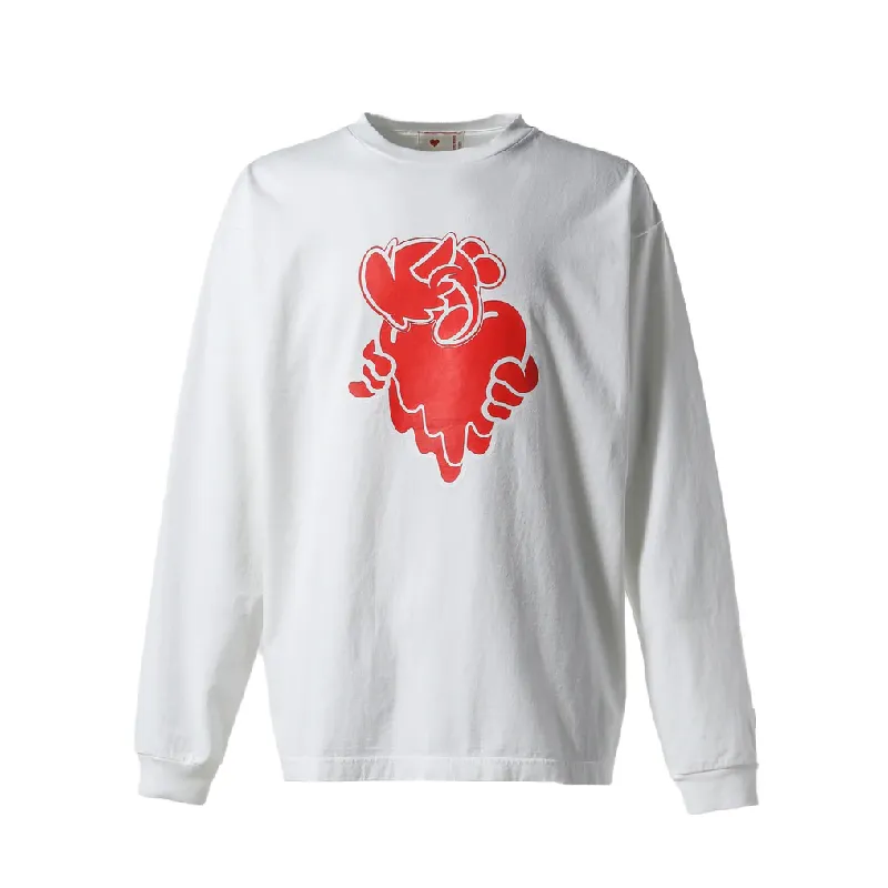 White Emotionally Unavailable × Coin Parking Delivery Logo LS Tee - EU White Emotionally Unavailable × Coin Parking Delivery Logo LS Tee - Image 1