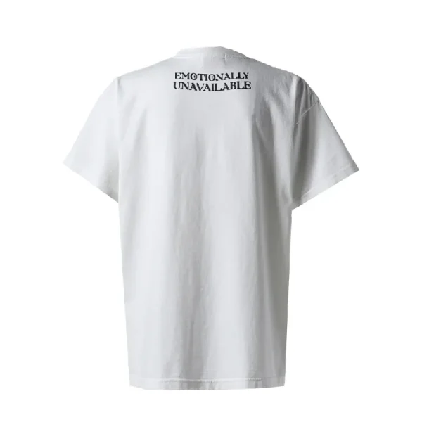 White Emotionally Unavailable × Coin Parking Delivery Logo Ss Tee Back