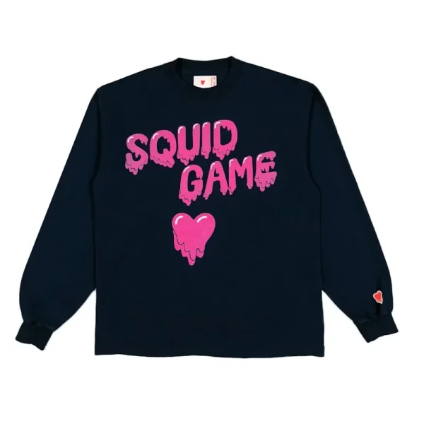 Black Emotionally Unavailable x Squid Games Logo Long Sleeve Tee