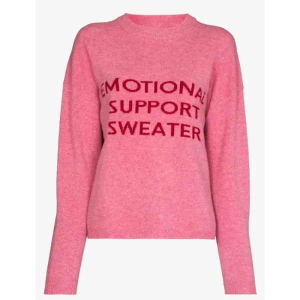Pink Emotional Support Wool Sweater
