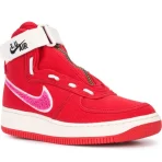 Red Emotionally Unavailable x Nike Air Force 1 High Sneakers Side