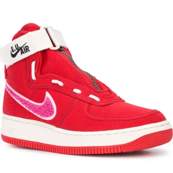 Red Emotionally Unavailable x Nike Air Force 1 High Sneakers Side