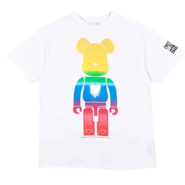 White Emotionally Unavailable Gradient Bear Brick Tee