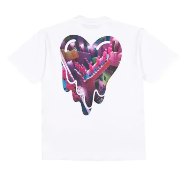 White Emotionally Unavailable x Squid Games Heart Logo Tee back