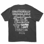 Black Emotionally Unavailable February 14th Tee Back