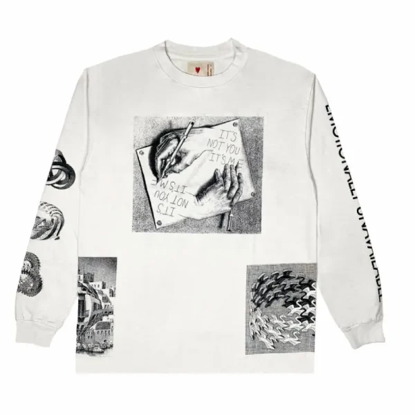 White Emotionally Unavailable Long Sleeve Hand Tee