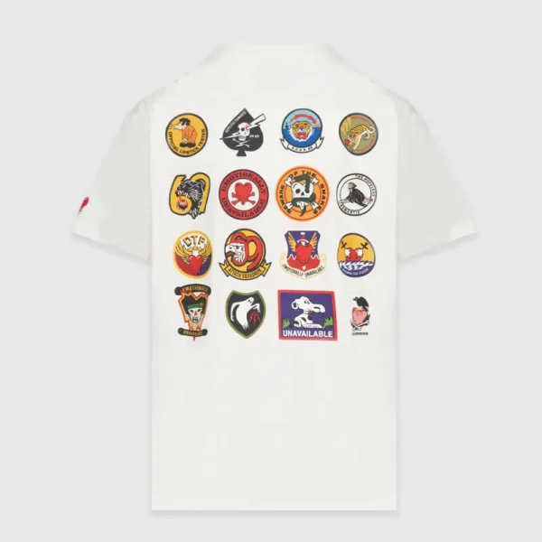 White Emotionally Unavailable Patches T-shirt Back