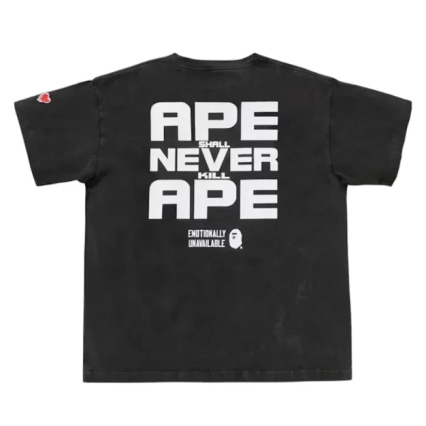 Black Bape x Emotionally Unavailable Ape Head Tee Back