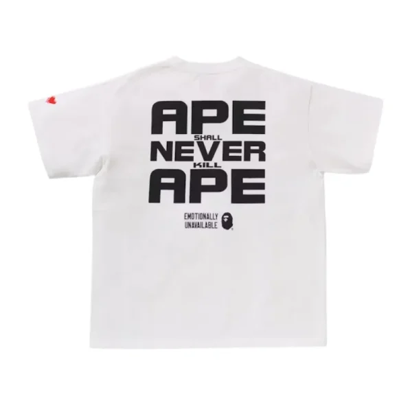 White Bape x Emotionally Unavailable Ape Head Tee Back